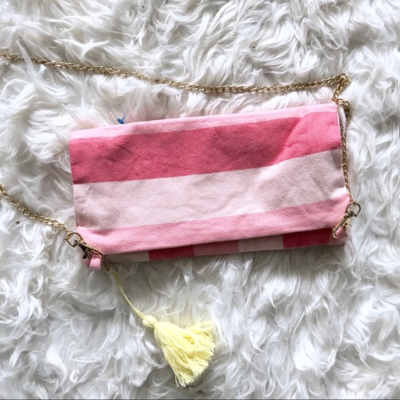 NWT Tribe Alive Convertible Clutch in Coral Stripe - Picture 4 of 7